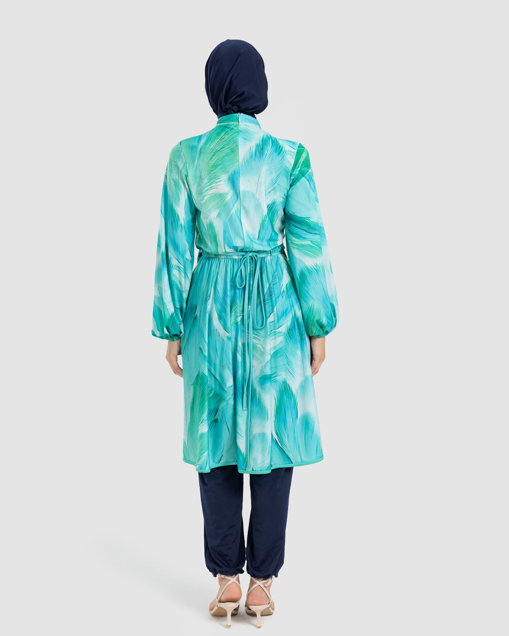 WIDE LEG SWIMPANT-BLUE BLACK ( MODEST LOOK )