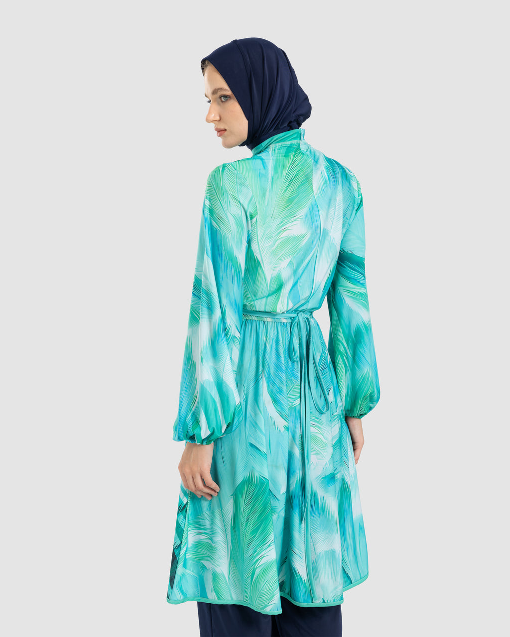 WIDE LEG SWIMPANT-BLUE BLACK ( MODEST LOOK )