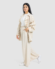 STRIPED LINEN JACKET-BEIGE