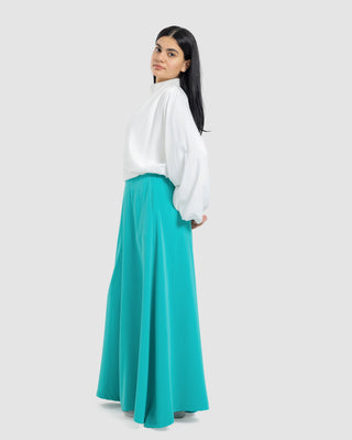 PLAIN WIDE LEG PANT -GENZARY