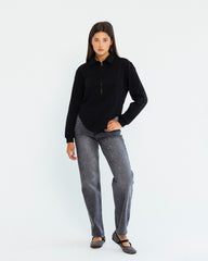 STRAIGHT DENIM PANTS-GRAY