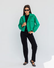CROPPED JACKET-GREEN