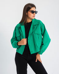 CROPPED JACKET-GREEN