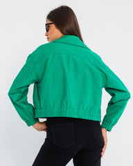 CROPPED JACKET-GREEN