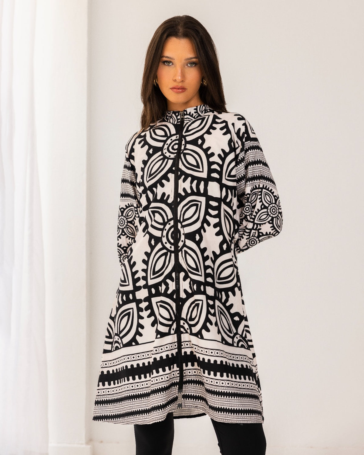 JASMINE HAZE LONG SWIMTOP-BLACK
