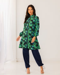 IRIS GREEN LONG SWIMTOP-GREEN