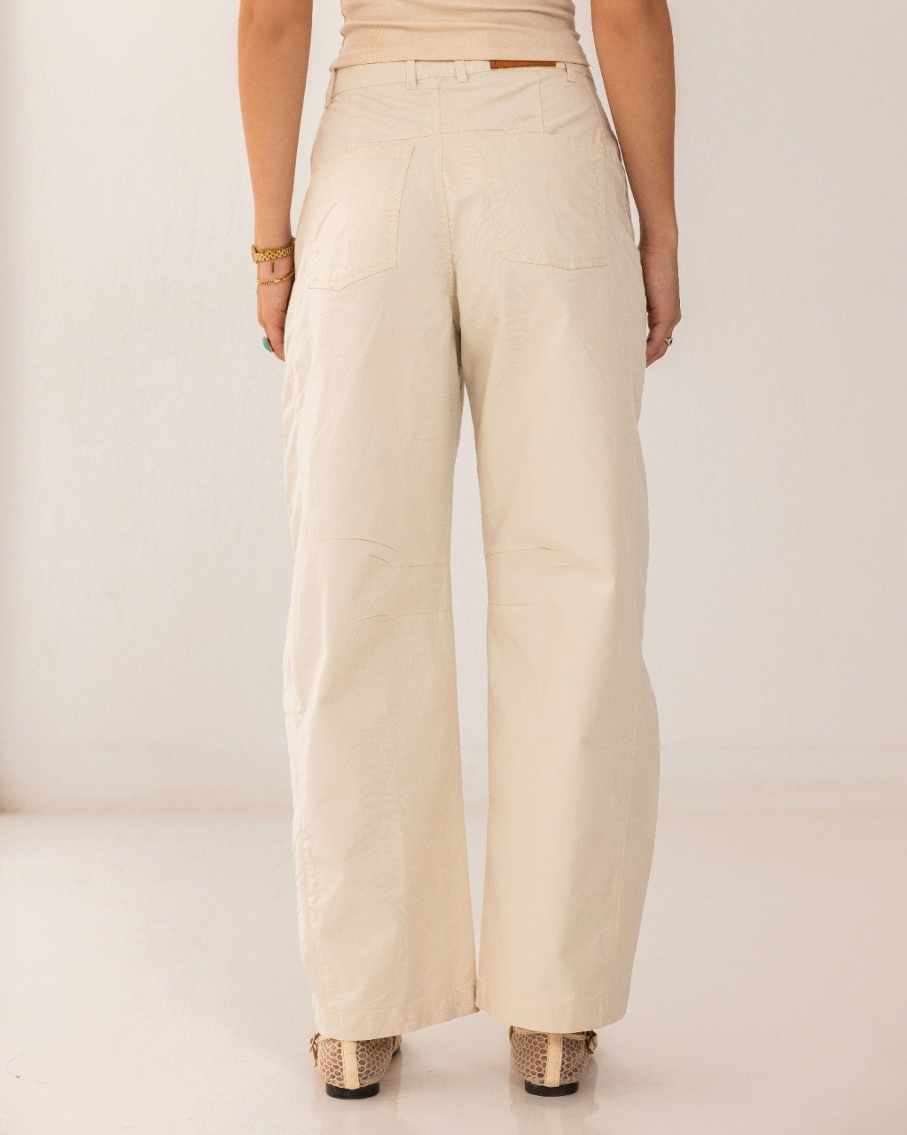 BALLON GABARDINE PANTS-BEIGE