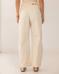 BALLON GABARDINE PANTS-BEIGE