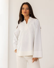 STRIPED BLOUSE-GREEN