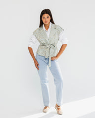 SLEEVELESS STRASS VEST-MINT GREEN