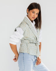 SLEEVELESS STRASS VEST-MINT GREEN