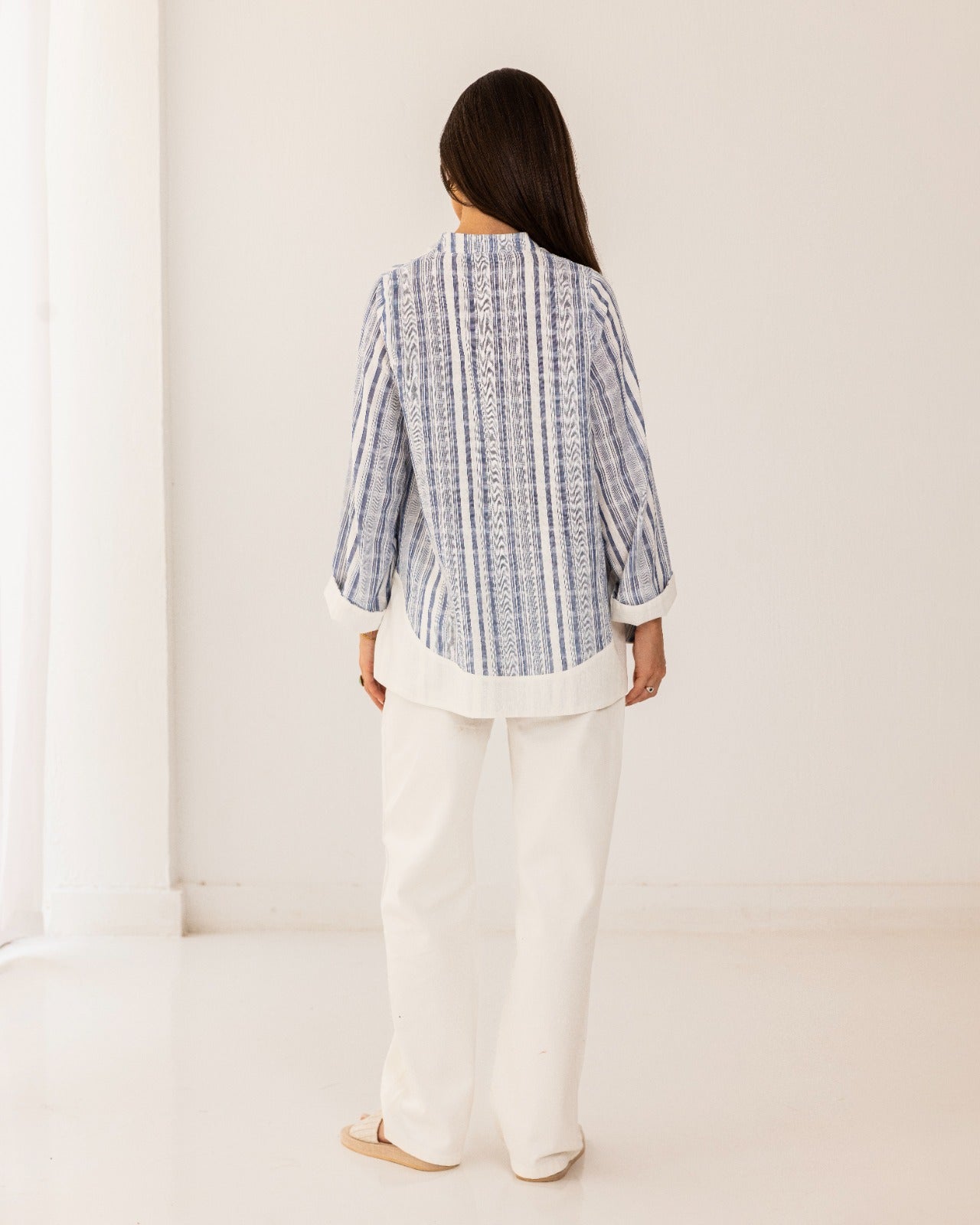STRIPED BLOUSE -BLUE