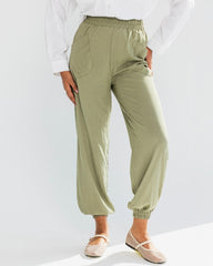 PLAIN SWEAT PANTS-OLIVE