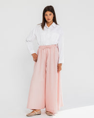 HIGH WAIST WIDE LEG PANTS-PINK