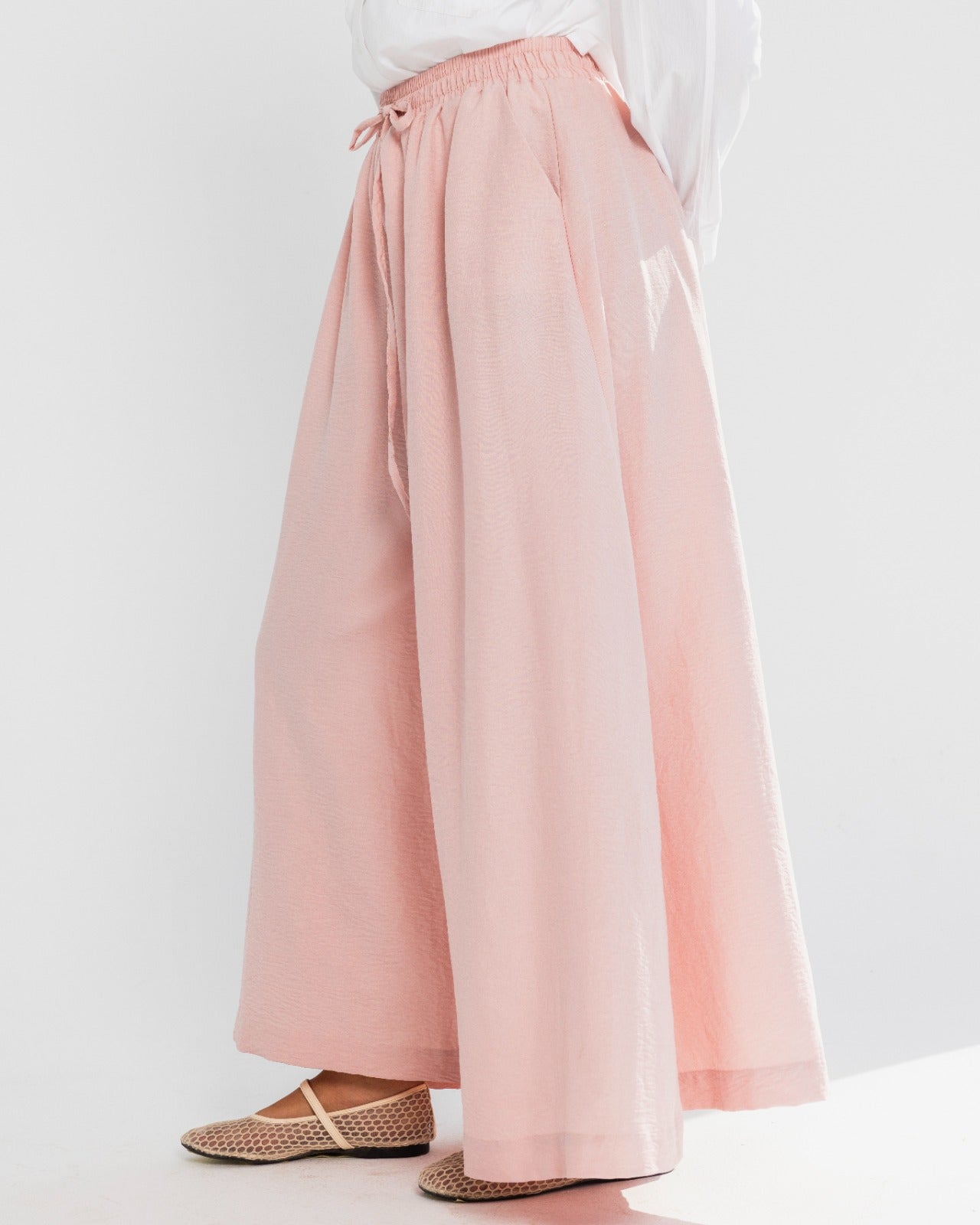 HIGH WAIST WIDE LEG PANTS-PINK