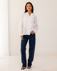 RUFFLE SHIRT-OFF WHITE