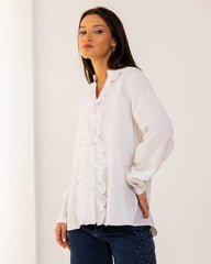 RUFFLE SHIRT-OFF WHITE