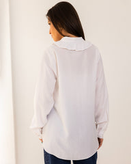 RUFFLE SHIRT-OFF WHITE