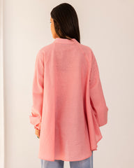 LINEN OVERSIZED BLOUSE-PINK