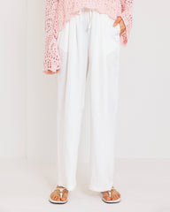 HIGH WAIST WIDE LEG PANTS-WHITE