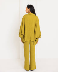 FLOWERED CRINKLE BLOUSE-LEMON
