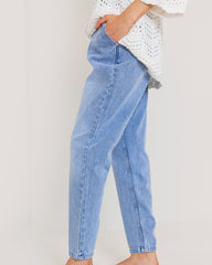 MOMFIT DENIM PANTS-LIGHT BLUE