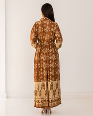 BORDERED LONG SHIRT DRESS