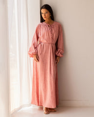 CRINKLE PLAIN DRESS-CASHMERE