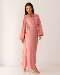 CRINKLE PLAIN DRESS-CASHMERE