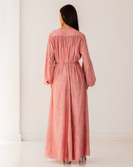CRINKLE PLAIN DRESS-CASHMERE