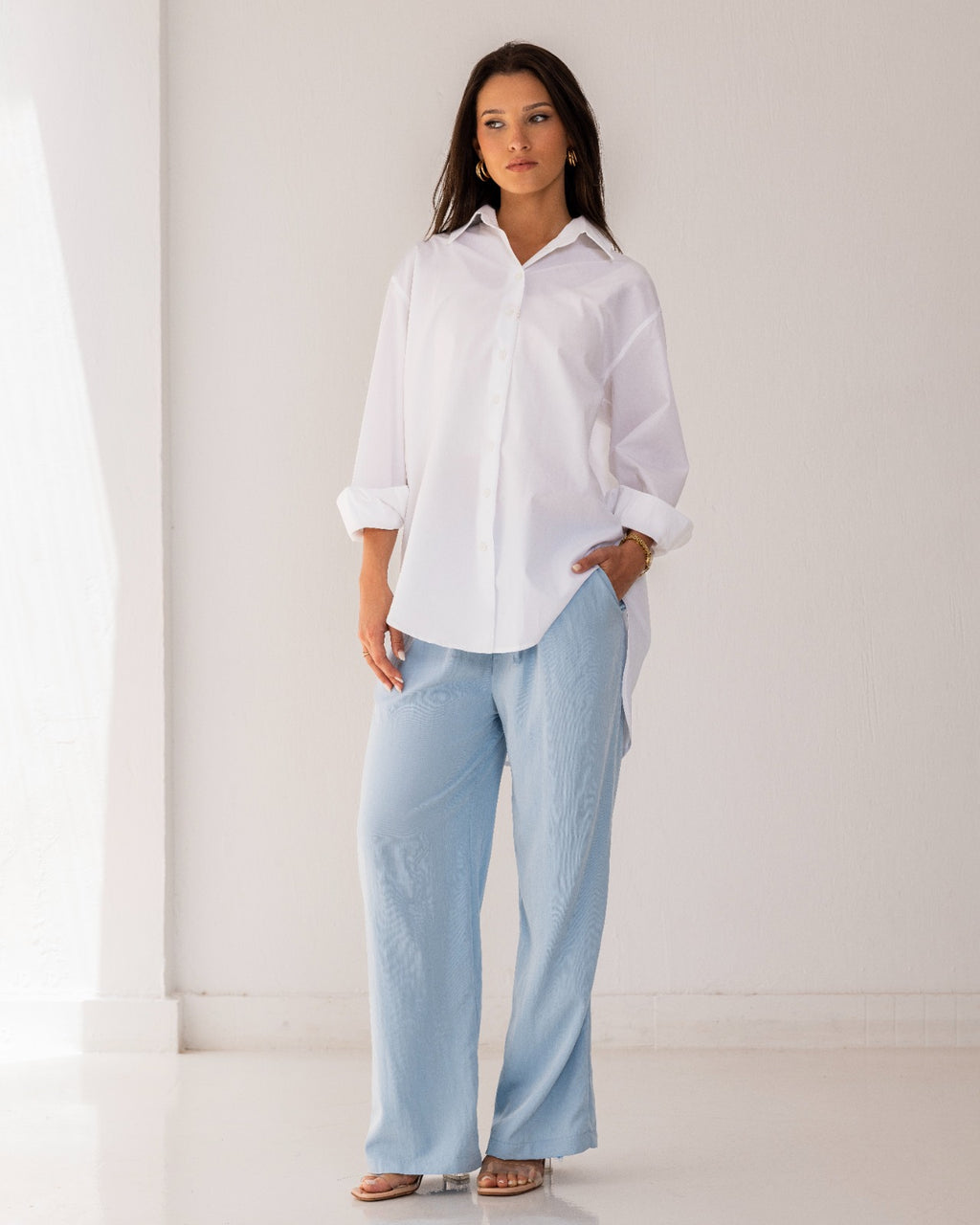 OVERSIZED POPLIN SHIRT-WHITE