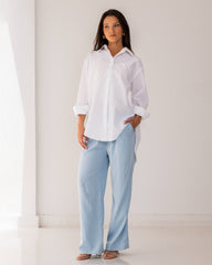 HIGH WAIST WIDE LEG PANTS-BABY BLUE