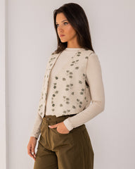 EMBROIDER VEST-BEIGE