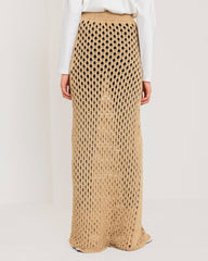 CUTWORK SKIRT-BEIGE