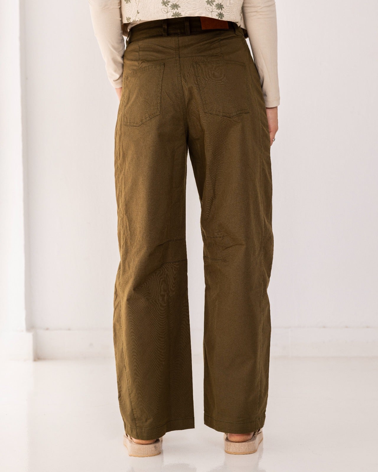 BALLON GABARDINE PANTS-OLIVE