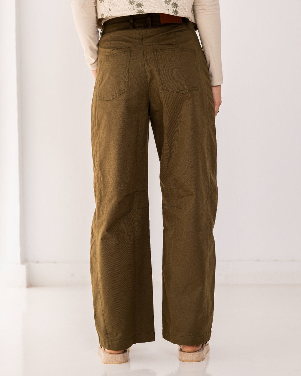 BALLON GABARDINE PANTS-OLIVE