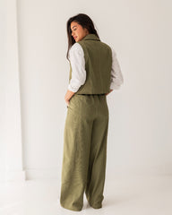 SLEEVELES CROPPED VEST-OLIVE
