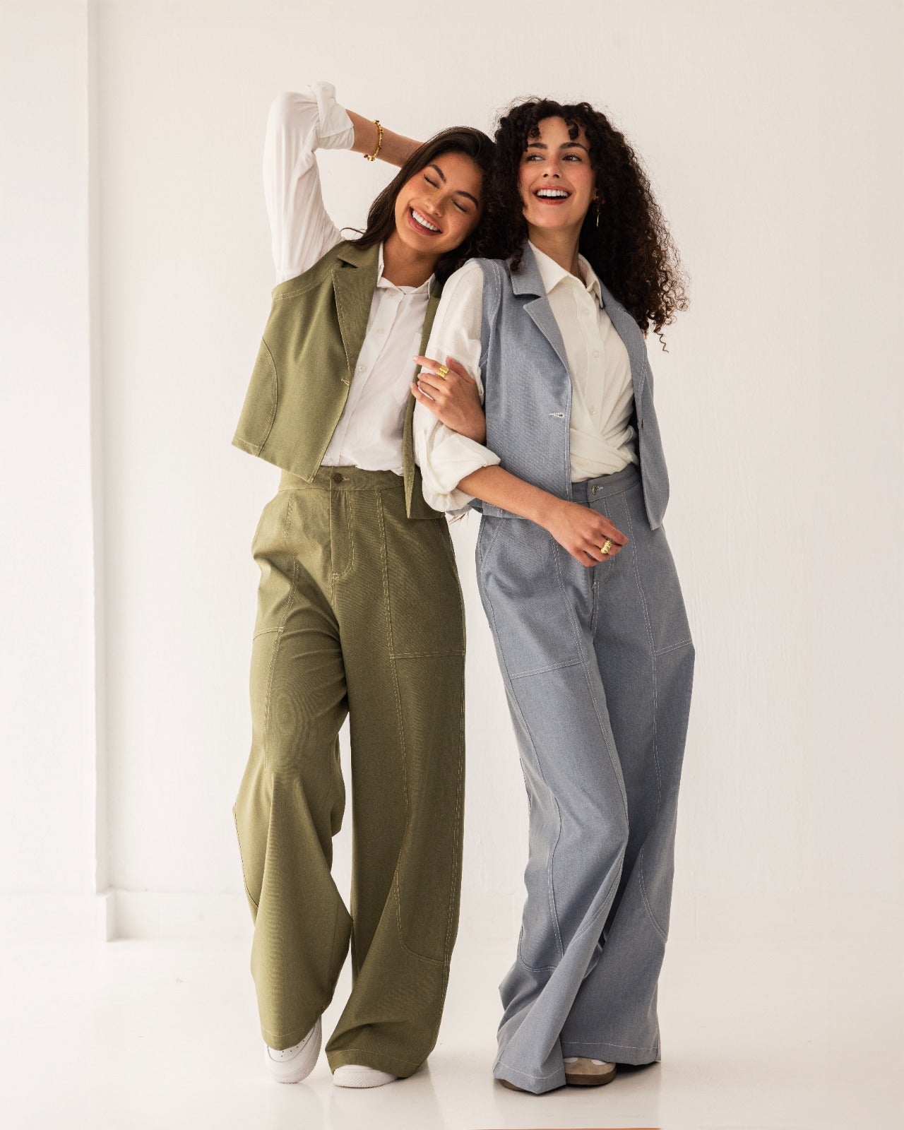 STRIPED PANTS-OLIVE