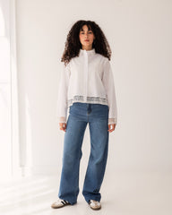 DENTELLE POPLIN SHIRT-WHITE