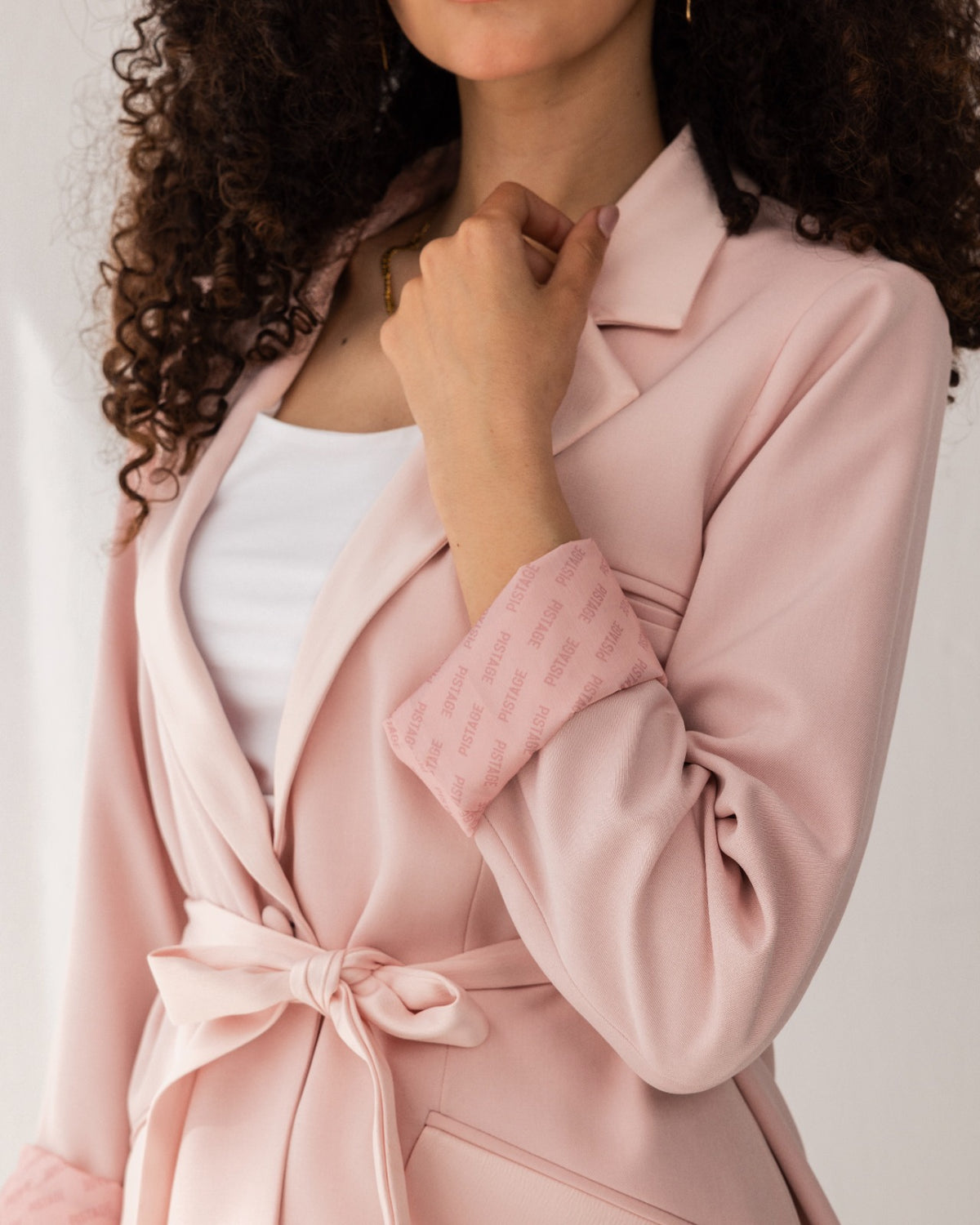 MIXED BLAZER-Rose