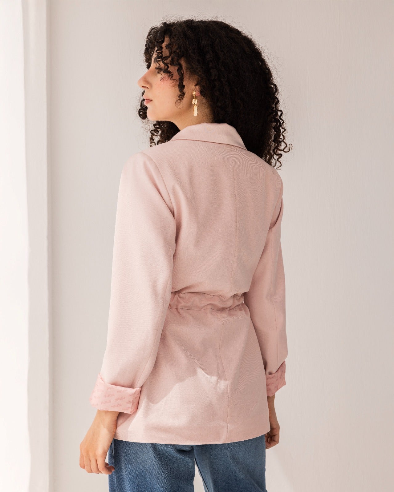 MIXED BLAZER-Rose