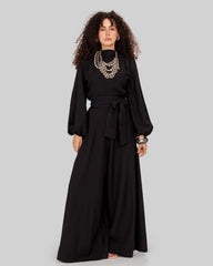 LINEN JUMPSUIT-BLACK