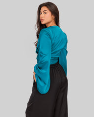 WRAPPED SATIN BLOUSE-GENZARY