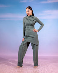 DRAPPED SWIMSUIT TOP-OLIVE ( TOP ONLY )