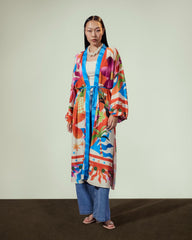 PRINTED CARDIGAN-ORANGE