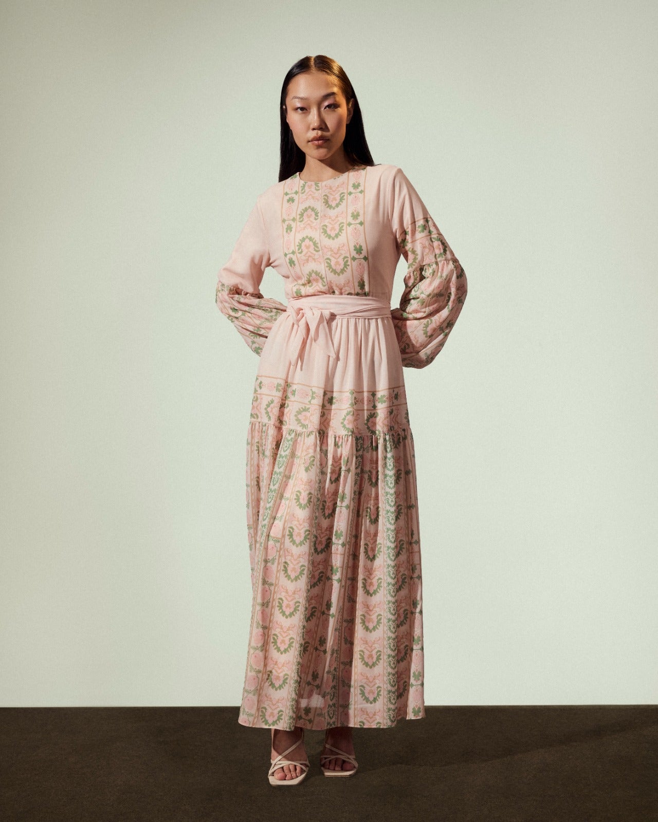 FLOWERED CHIFFON DRESS