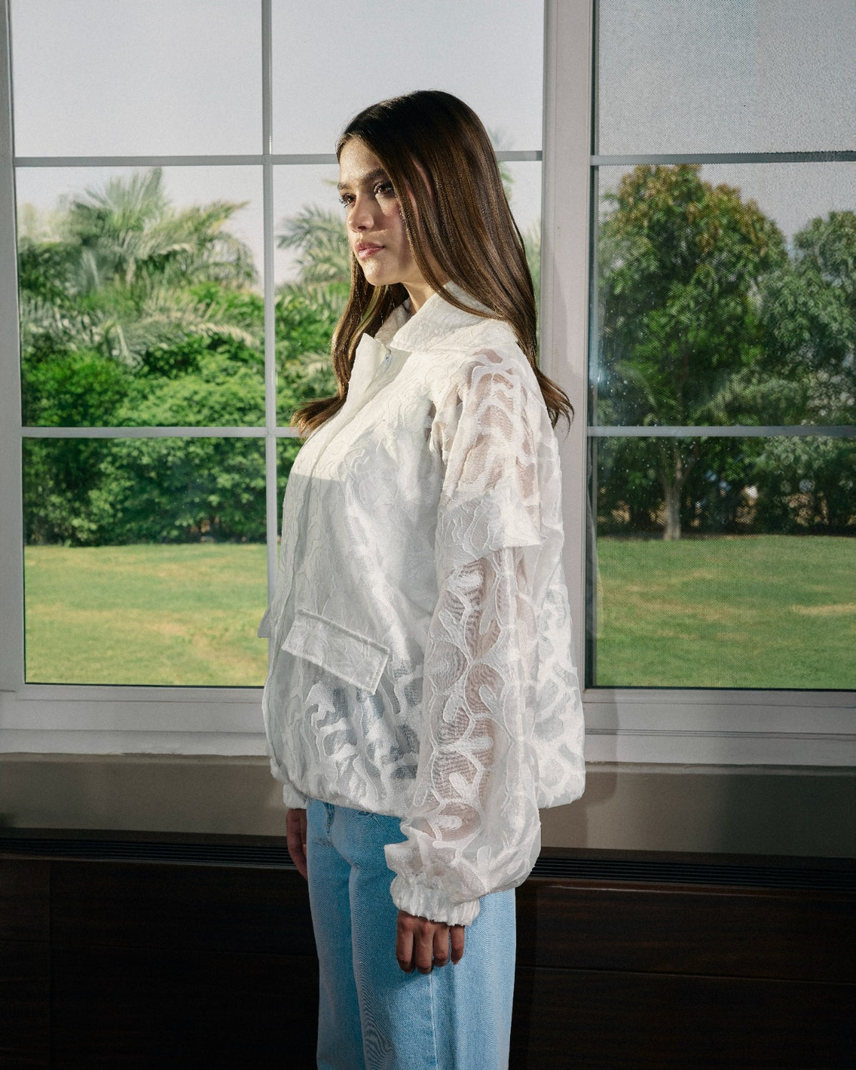 Jacquard Jacket-WHITE