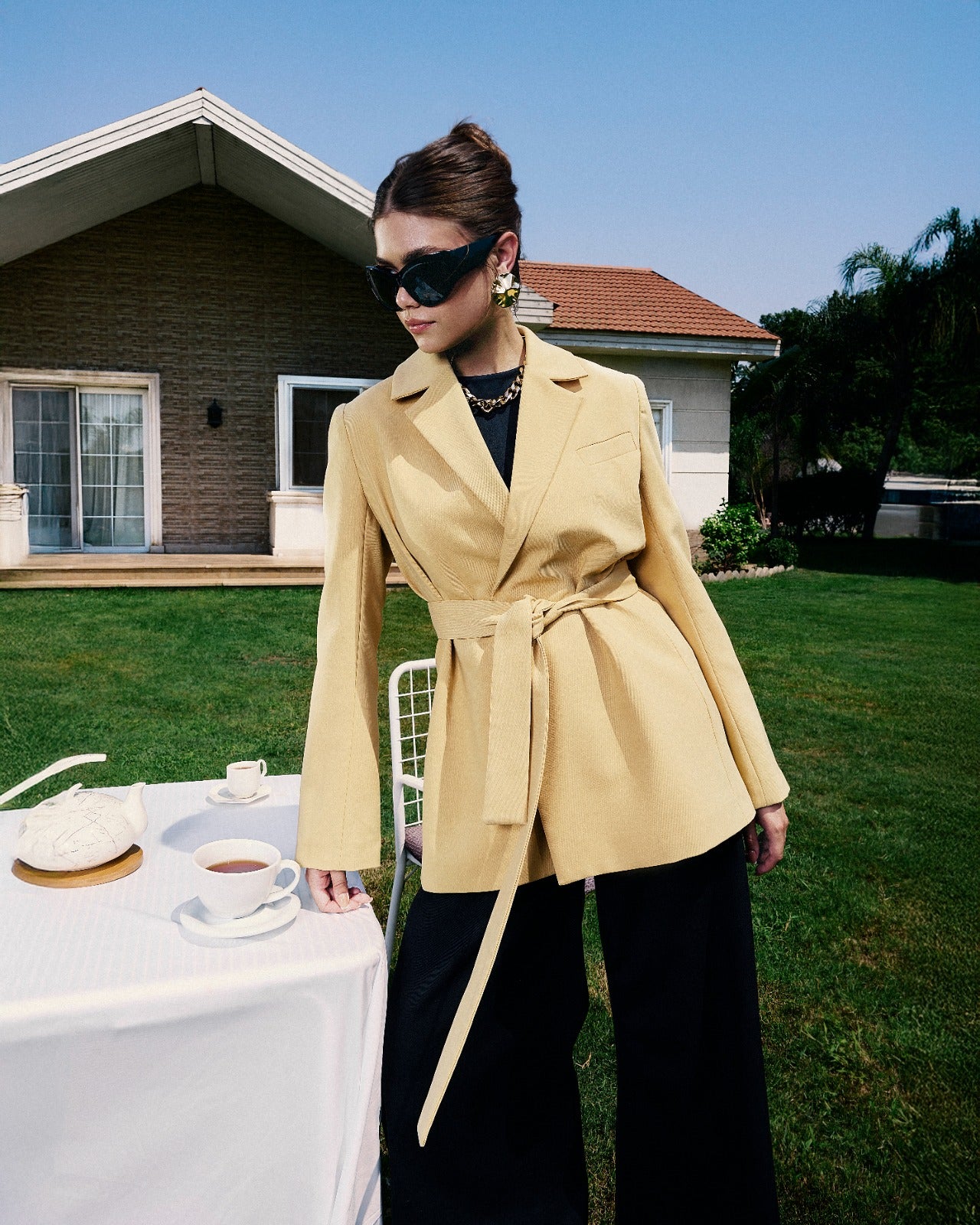 OVERSIZED BLAZER-YELLOW