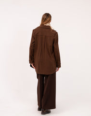 LONG OVERSHIRT-BROWN