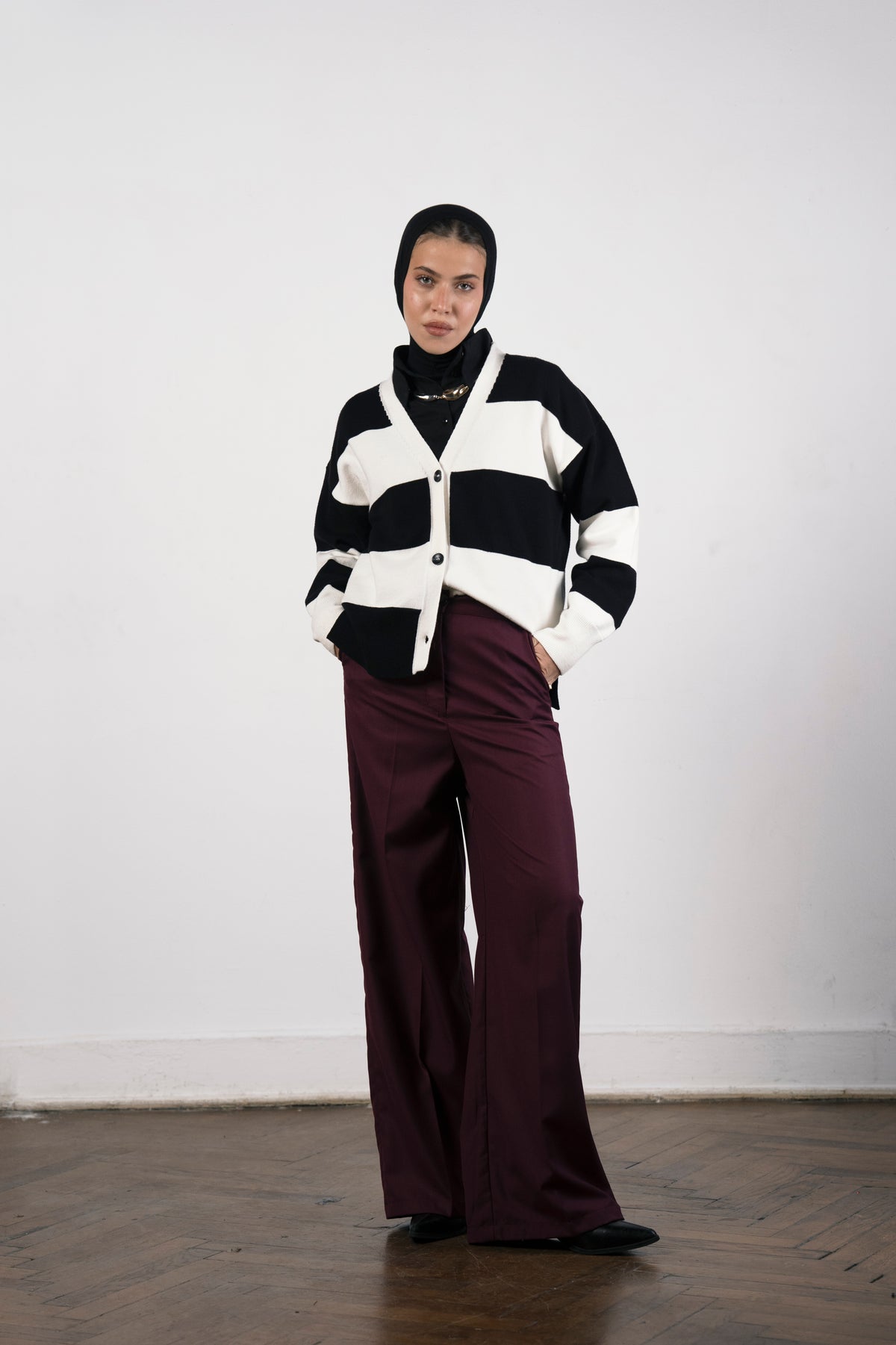 CLASSIC WIDE LEG PANT-Burgundy